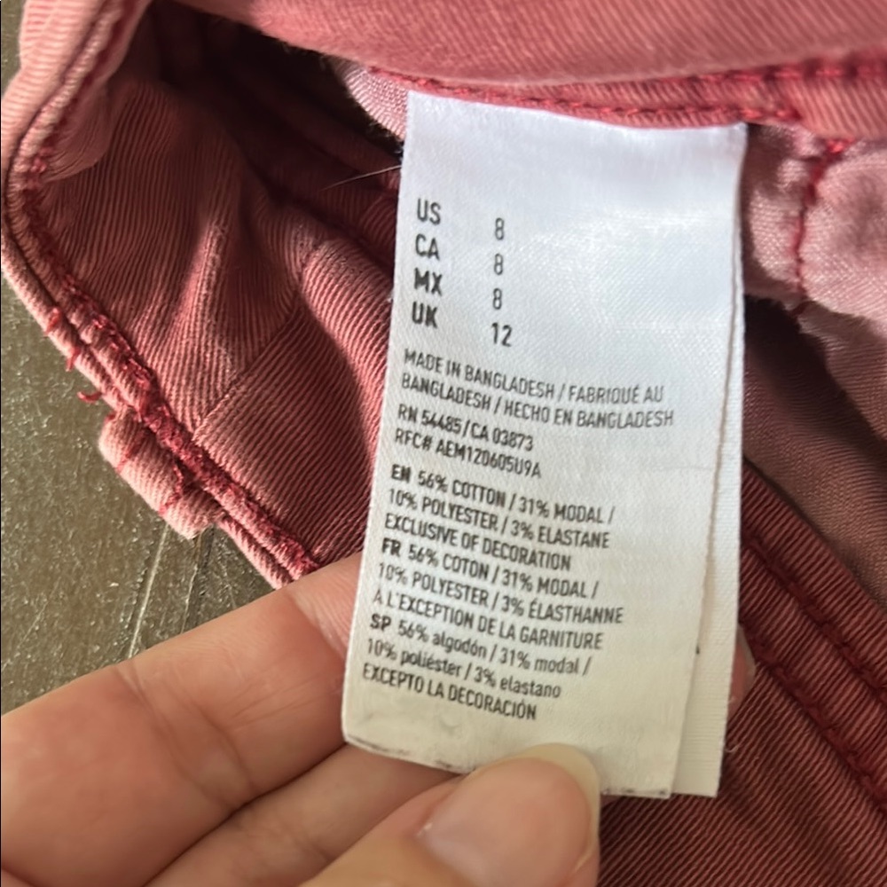 American Eagle Outfitters Pink Bermuda Shorts Cotton Blend - Picture 4 of 6